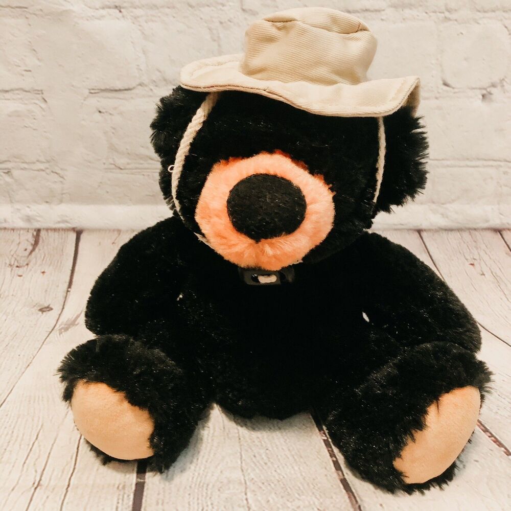 RARE 2005 Wishpets Bernie Black Teddy Bear Lovey 12" Plush Stuffed Animal Toy